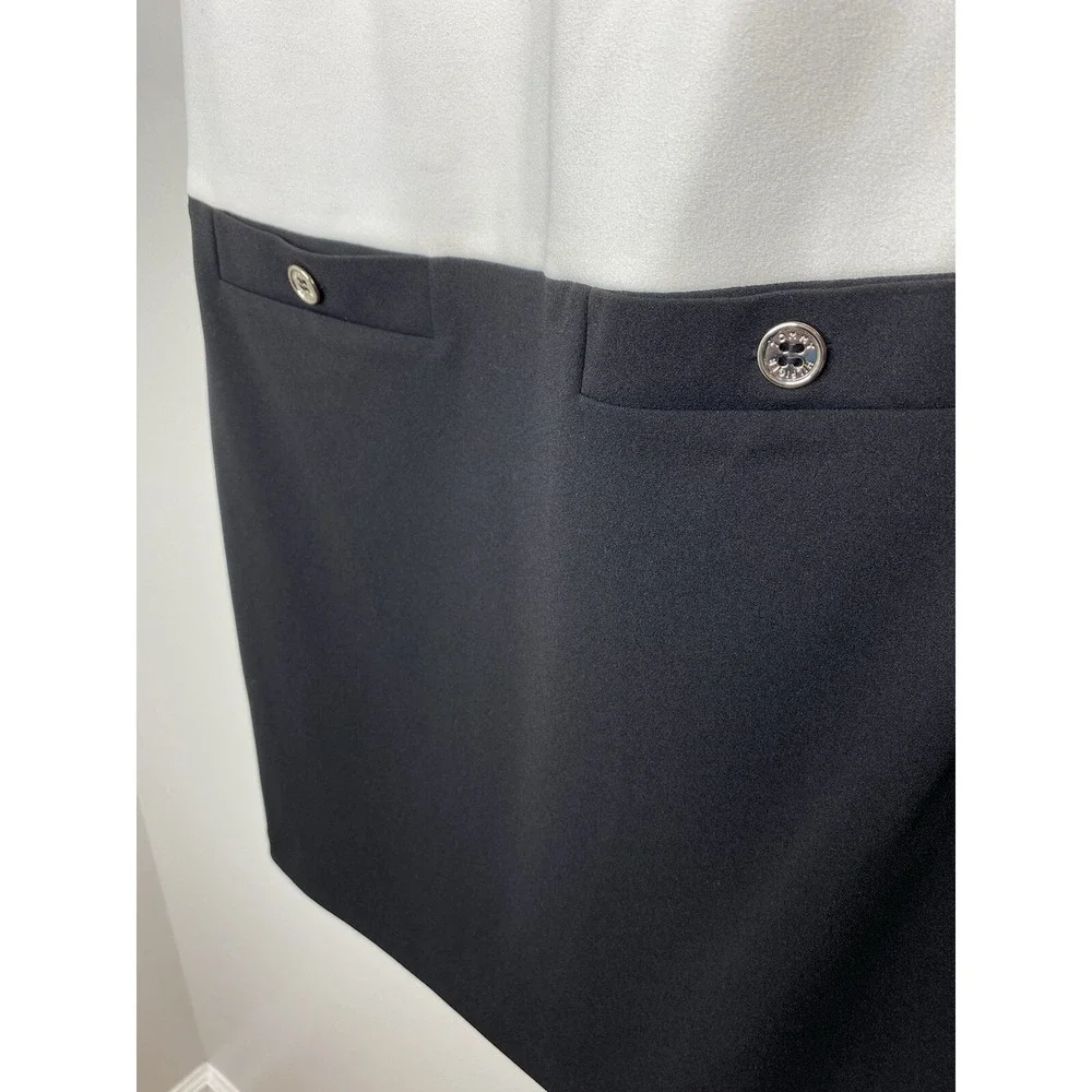 Tommy Hilfiger Shift Dress Black White Gold Accents Size 6 Color Block *NWT $99 - Picture 2 of 9